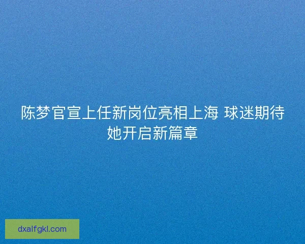 陈梦官宣上任新岗位亮相上海 球迷期待她开启新篇章