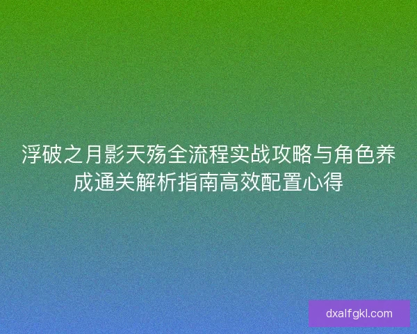浮破之月影天殇全流程实战攻略与角色养成通关解析指南高效配置心得